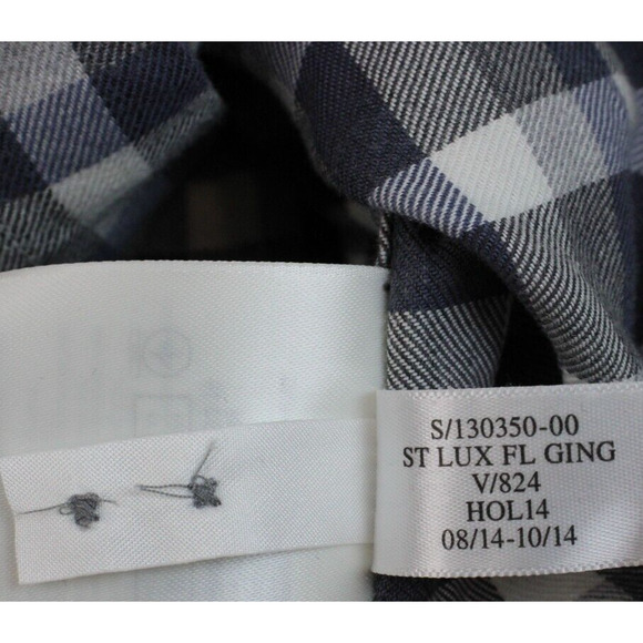 Banana Republic Luxe Flannel Mens Size L Gray Slim Fit Long Sleeve Check Shirt - Picture 5 of 7